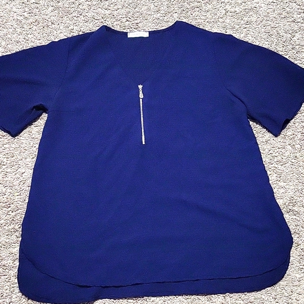 Navy blue casual ladies top
